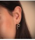 Orecchini a cerchio con pendenti cuori oro 18kt