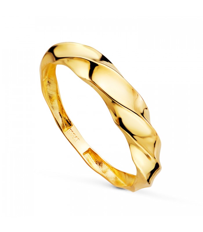 Goldring für Damen, Modell Graziella, geflochtener Ring aus 18 Karat Gelbgold