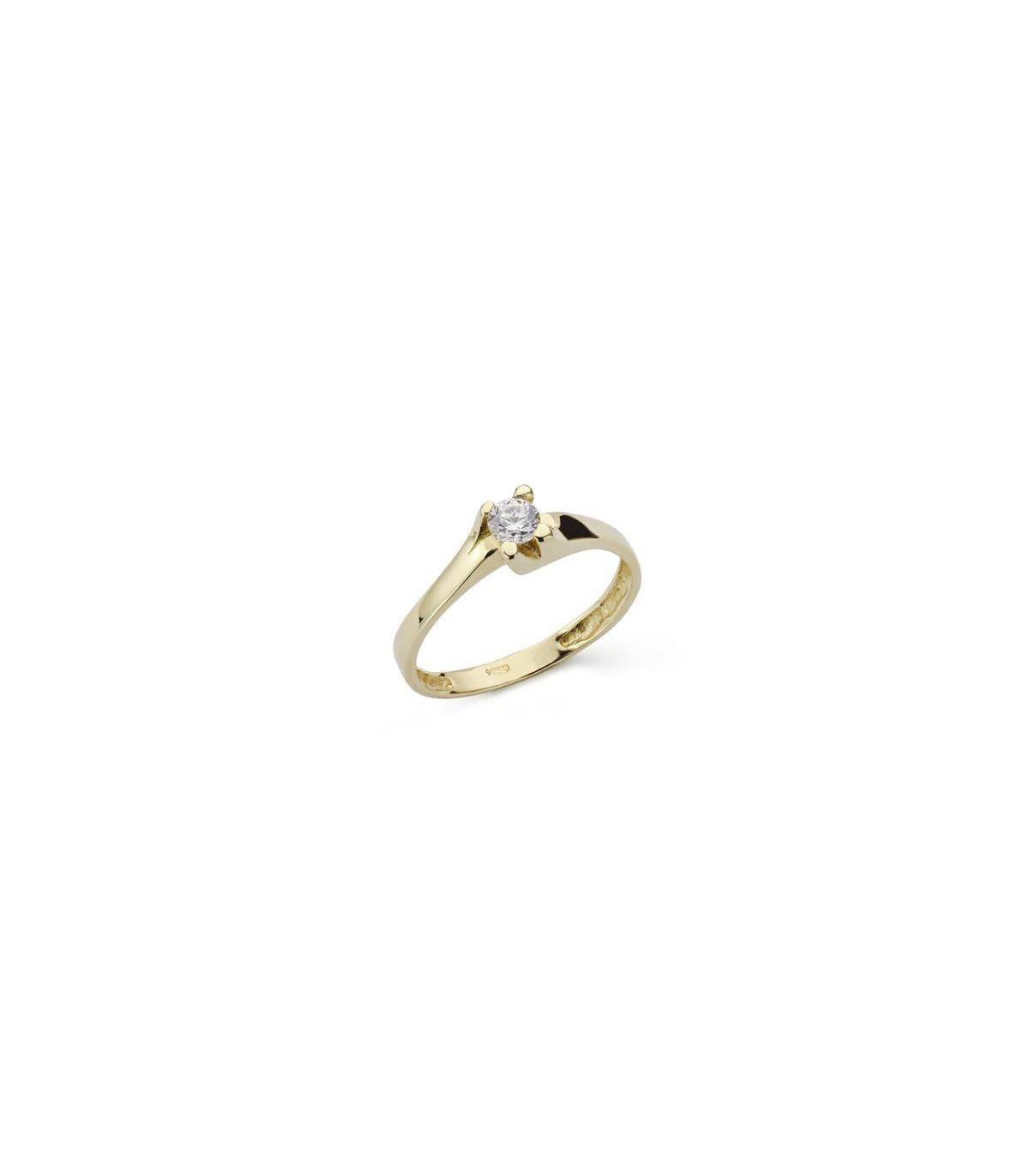Verlobungsring 18K Gold mit Zirkonia • Juwelier ALDA, Modell SALONIA 4 Krappen