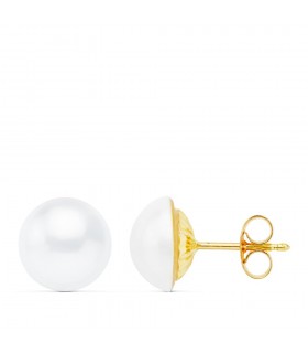 Orecchini da donna con perle giapponesi in oro giallo 750‰, misura 14 mm - Modello Ah Young | Gioielli Donna.