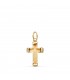 Pendentif avec croix simple - Or jaune 18 carats mat et brillant 15 mm