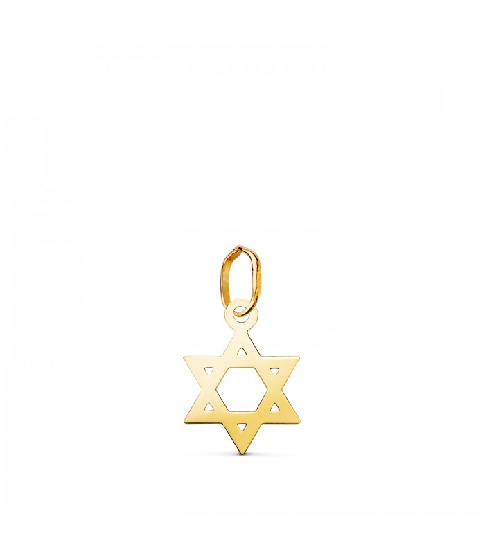 Estrella de David Oro Amarillo 18K 12mm - símbolos judíos - colgantes de oro