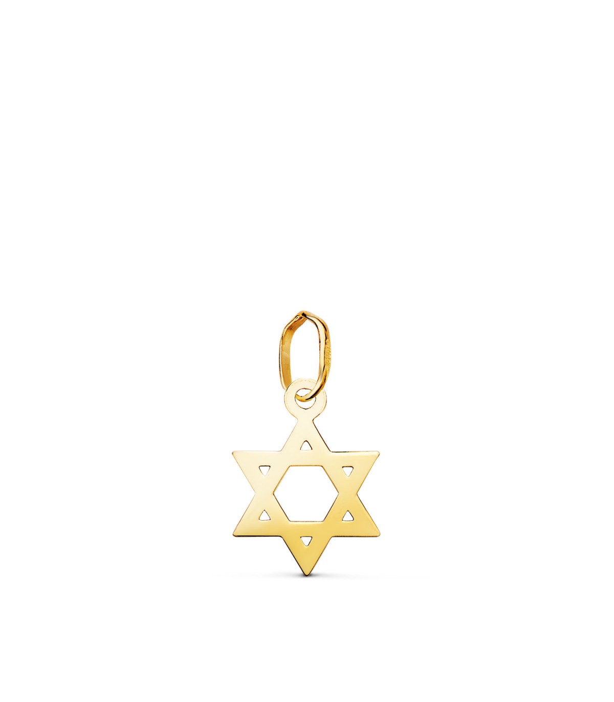 Estrella de David Oro Amarillo 18K 12mm - símbolos judíos - colgantes de oro