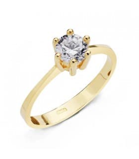 Anello Solitario Sannia Oro giallo 18 Kt • Gioielleria online ALDA, Anelli di fidanzamento