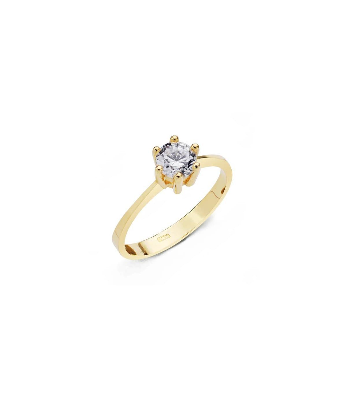 Anello Solitario Sannia Oro giallo 18 Kt • Gioielleria online ALDA, Anelli di fidanzamento