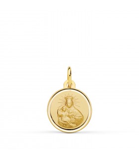 Anhänger zur Taufe der Madonna von Karmel Medaille 18K Gelbold - 14 mm