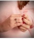 Anillo oro blanco 18 kilates con diamantes. Anillo Sybil de mujer con piedra preciosa. Alta Joyería.