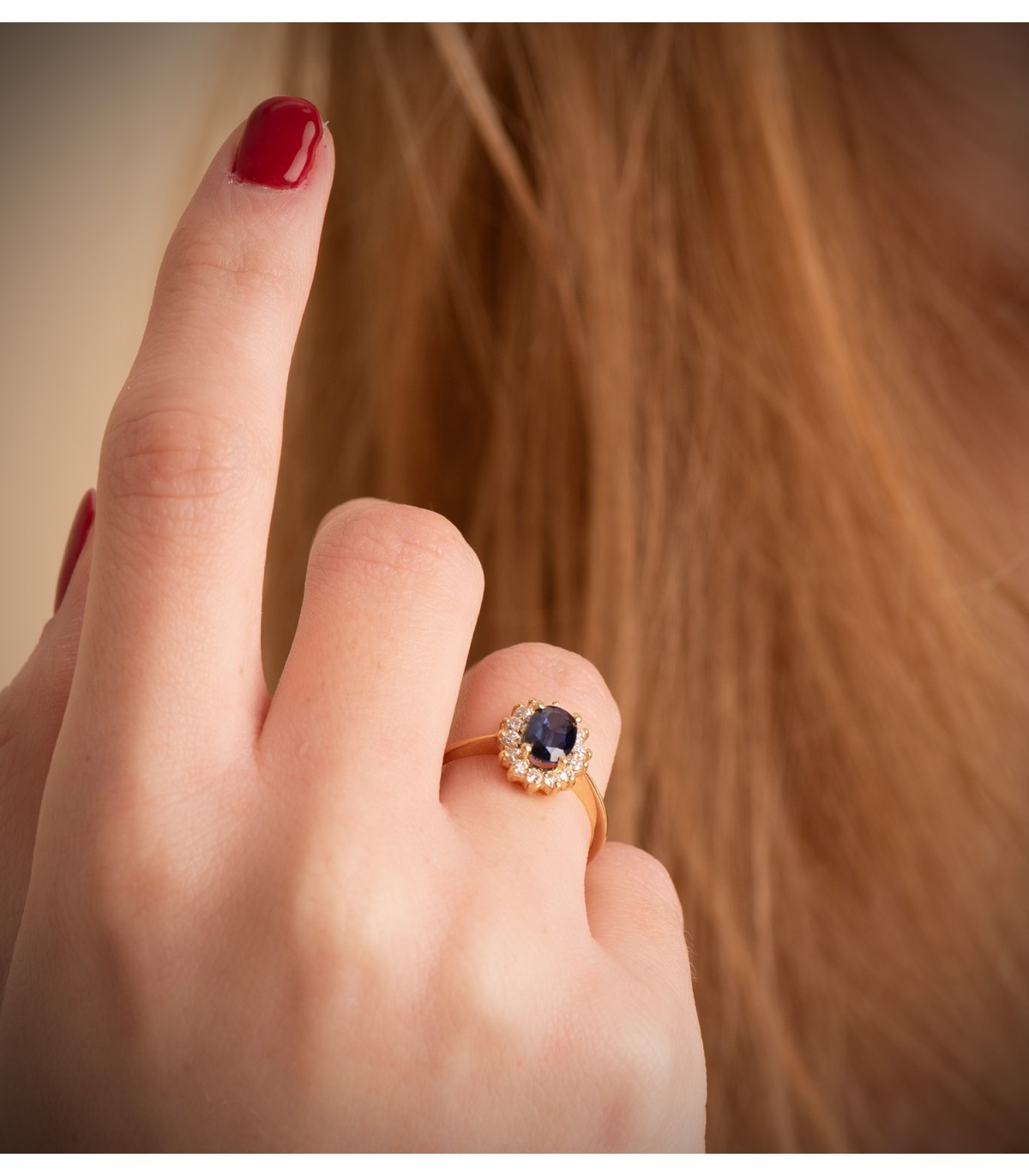 Ring mit Saphir und Diamant, Goldringe für Damen | Shop online ALDA