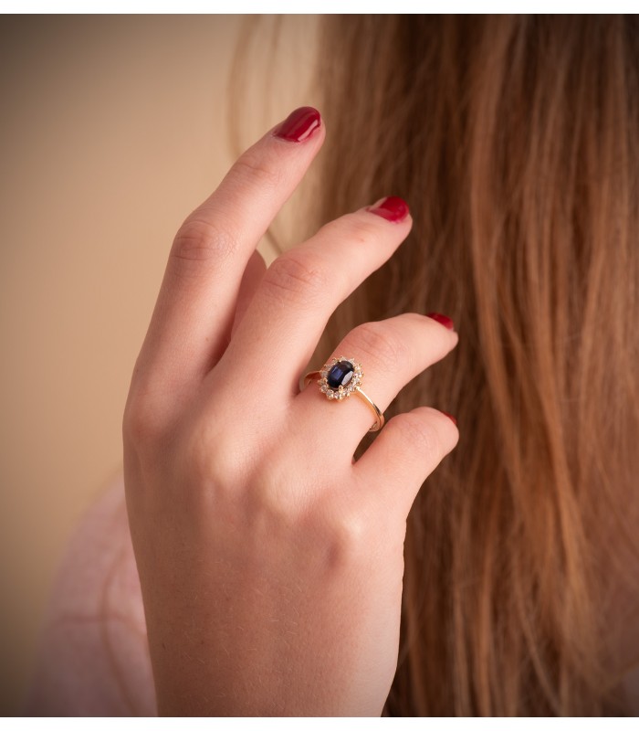 Bague Sybil Or 18K Saphir et Diamants