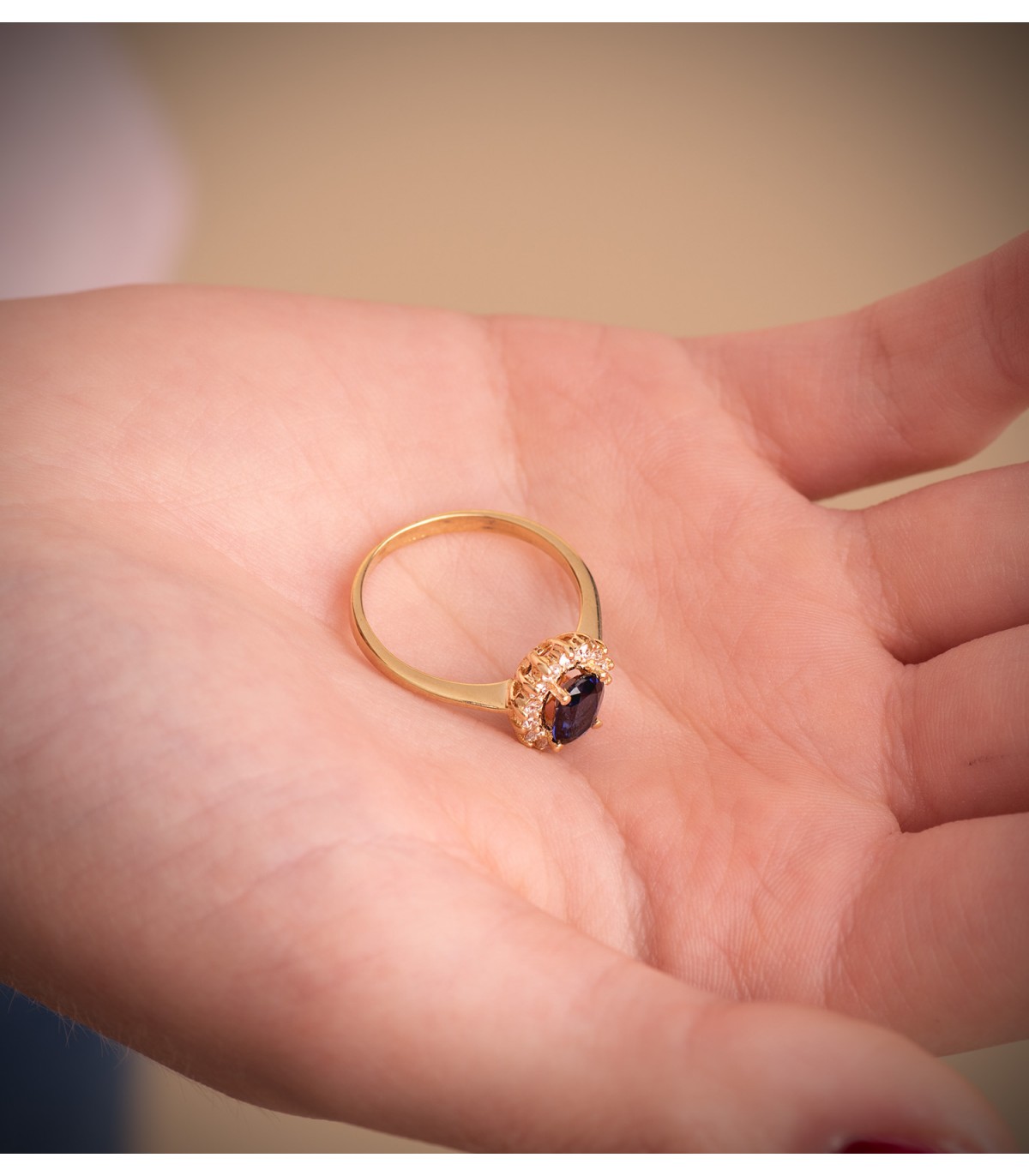 Bague Sybil Or 18K Saphir et Diamants