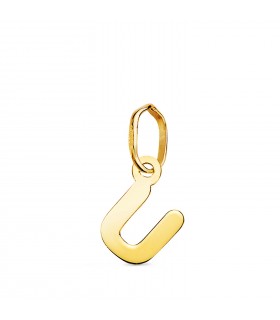 Iniziale U Ciondolo oro 18 kt, gioielli personalizzati e collana con lettera.