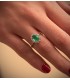 Anello Sybil Oro bianco 18kt Smeraldo e diamanti