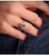 Smaragd Ring mit Diamanten Sybil 750 Weißgold