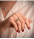 Anello Sybil Oro bianco 18kt Smeraldo e diamanti