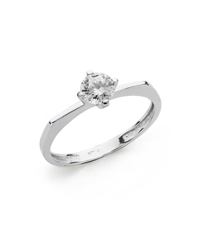 Solitario classico da donna in oro bianco Sarzona 18Kt - Anelli di fidanzamento online
