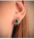 Ohrringe Smaragd Rubin und Diamant 750 Weißgold