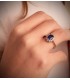 Bague en or blanc 18 carats pour femme. Modèle Eowyn Saphir et diamants. Bague or blanc.