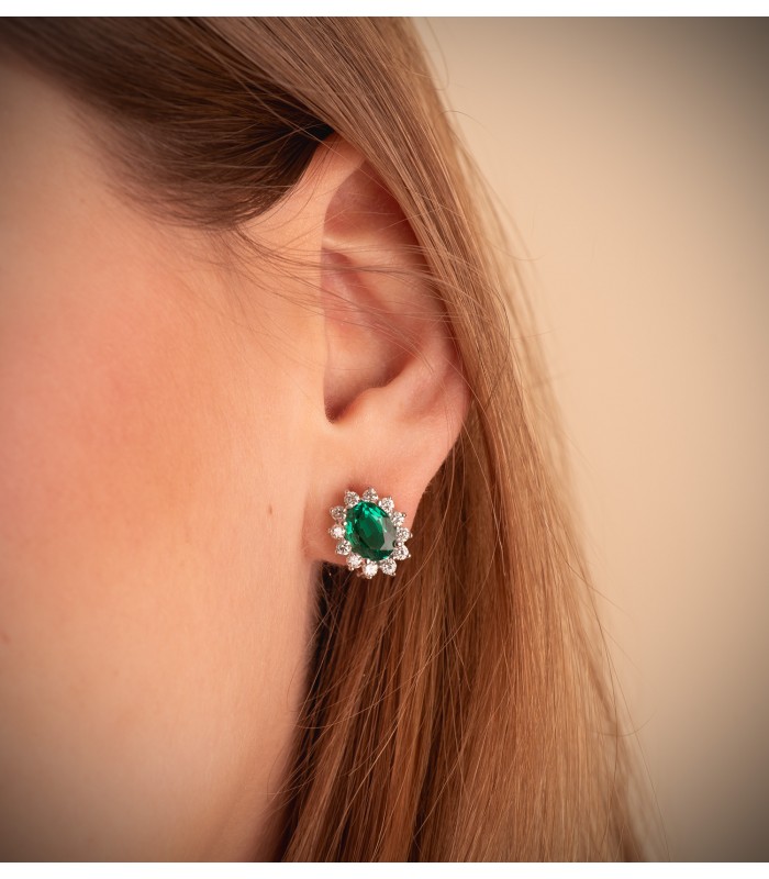 Orecchini Eowyn oro 18kt smeraldi e diamanti