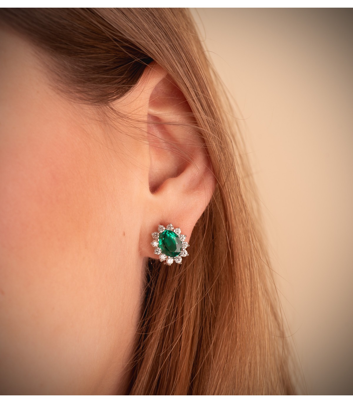 pendientes diamantes - Pendientes Eowyn Oro 18K Esmeralda y Diamantes -  pendientes de mujer