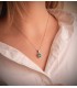 Pendentif Eowyn Or 18K Émeraude et Diamants 0.420 Ct. Bijoux de mariée, haute joaillerie.