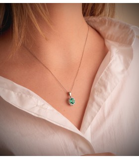 Anhänger Eowyn Smaragd & Diamant 750 Weißgold