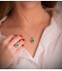 Pendentif Carrie Or 18K Émeraude et Diamants