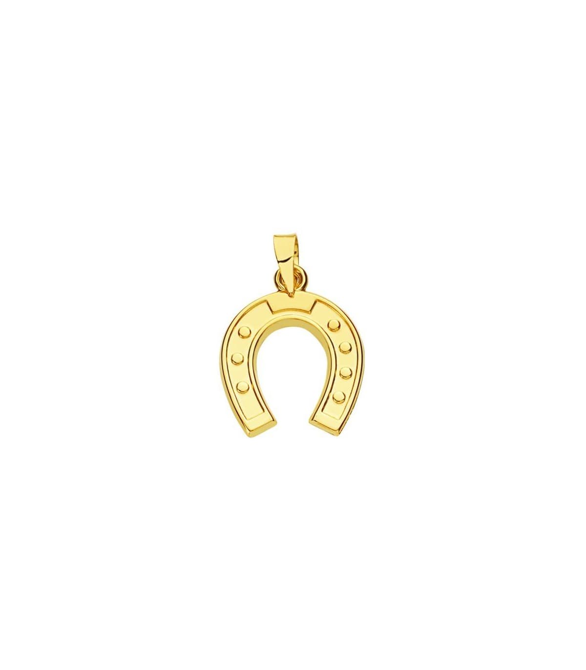 Ciondolo a ferro di cavallo oro giallo 18kt 20 mm, ciondolo portafortuna e talismano d'oro