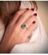 Smaragd Ring mit Diamanten Galadriel 750 Weißgold