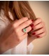 Smaragd Ring mit Diamanten Galadriel 750 Weißgold
