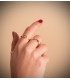 Bague en or avec motif maille Grain de café 18K, bague jonc pour femme