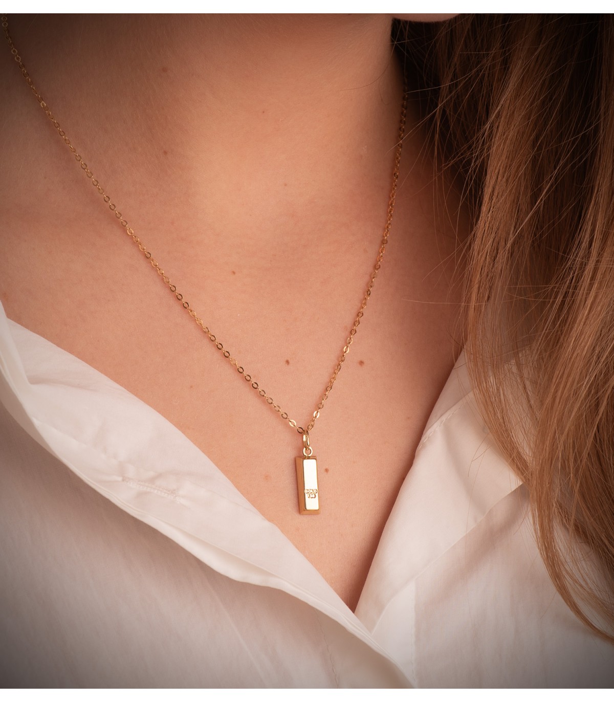 Colgante Lingote oro amarillo 18K 16 mm, colgantes hombre y mujer