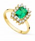 Anello in oro con smeraldo e diamanti. | Anelli di fidanzamento con smeraldi.
