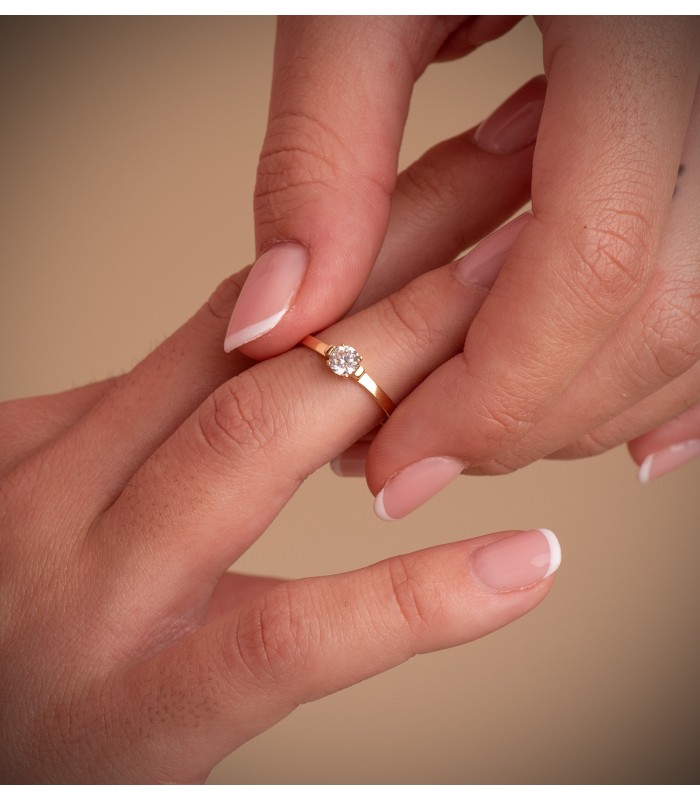 Solitario donna oro giallo 18kt Neptune - Anelli di fidanzamento ALDA