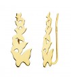 Pendientes Trepadores Mariposas Oro 18K