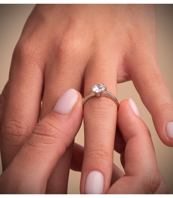 Solitario oro blanco 18 Ktes anillo de pedida boda novia sortija mujer