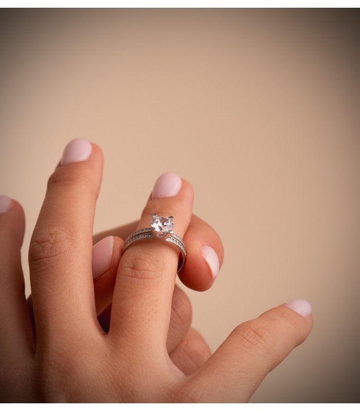 Verlobungsring Weißgold 750 & Zirkonia 19413-OB | Solitär & Ringe für einen Heiratsantrag
