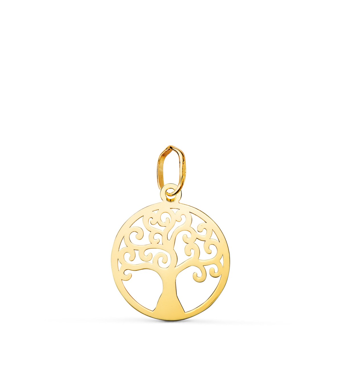 Anhänger Lebensbaum Gelbgold 750, Amulett & Symbol | 22238-14 – runde Form in filigranem