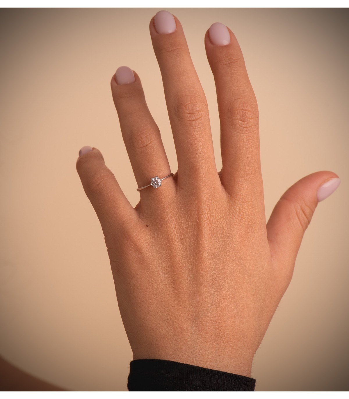 Solitario da donna oro bianco 18kt Kira