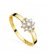 Ring für Mädchen aus 750er Gelbgold 18 Karat mit Zirkonia, Modell Sandra - Sonnenmotiv