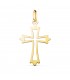 Pendentif avec croix ajourée 27 mm en or jaune 750, croix trilobée, crucifix unisexe et communion.