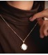 Pendentif Porte Photo Rond Lisse Or 18 K 21MM