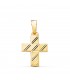 Colgante con cruz diamantada de 20 mm en oro amarillo de 18 kilates, cruz para mujer, bautizo y comunión.