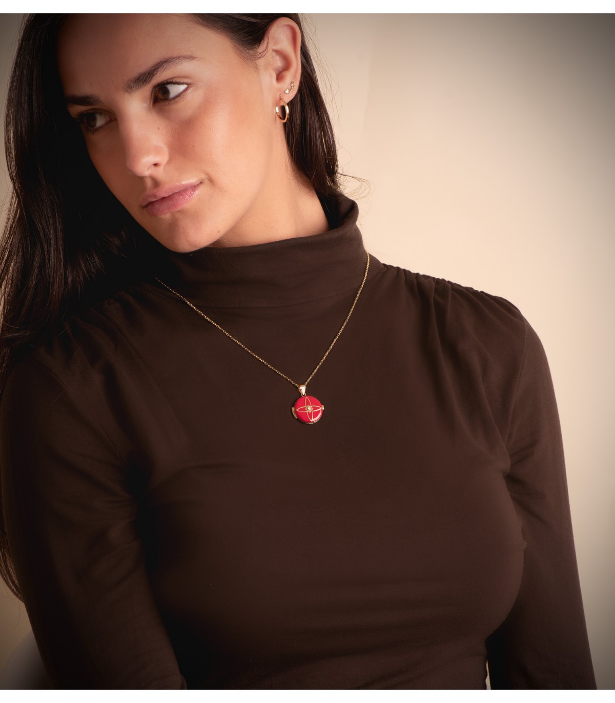 Medaillon Anhänger 18K Gold P4176-E2R