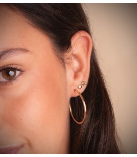Aros Mujer Skinny Oro Amarillo 18K 33 mm pendientes grandes