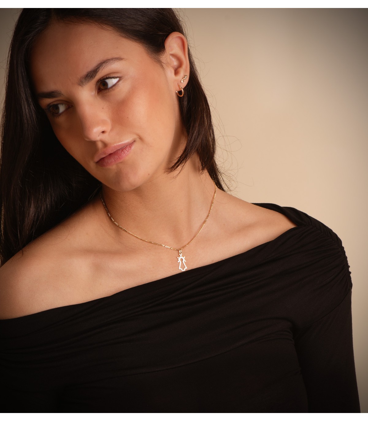 Colgante Virgen del Pilar Oro 18K 20mm