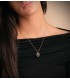 Ciondolo oro giallo e bianco 18 kt Doppio cuore 15 mm - Regalo Donna San Valentino