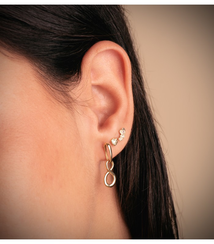 Boucles D'oreilles Pendantes Infini Or Jaune 18K - boucles d'oreille en or pour femme - bijoux en or en ligne