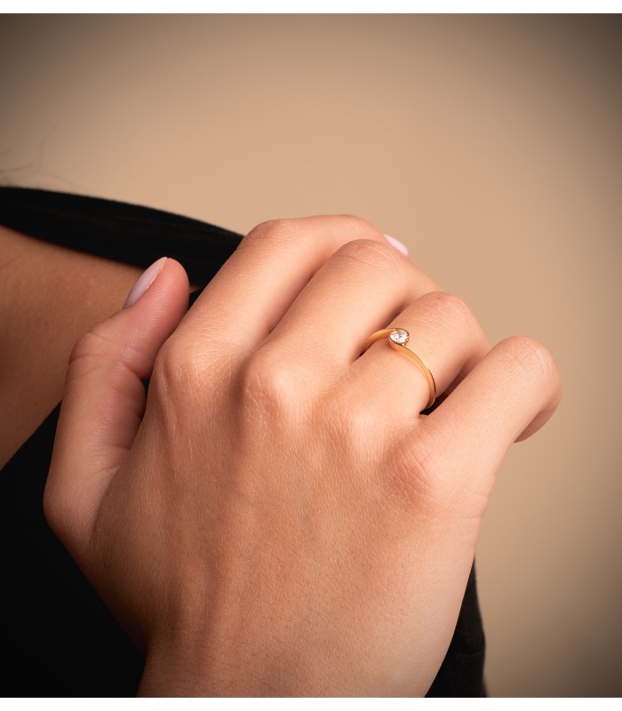 Solitario Aurora oro giallo 18 Kt
