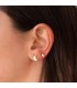 Pendientes con forma de luna para piercings en la oreja mujer o regalo niña - Oro 18 kilates