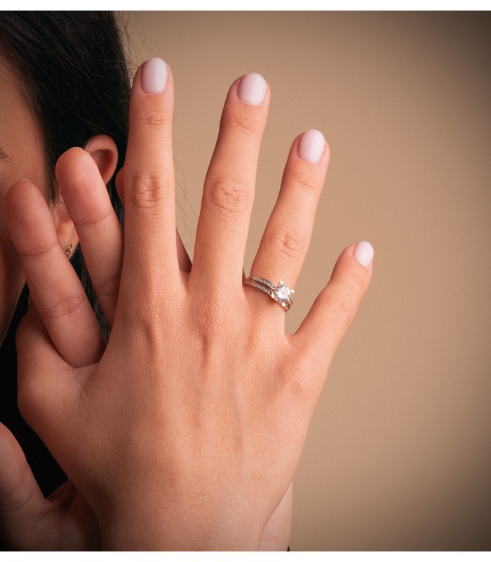 Solitär Ring mit Zirkonia Gold 18K /750er 19413-OA| Verlobungsringe & Ringe für einen Heiratsantrag
